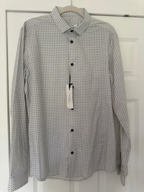 Versace Collection White Geometric Pattern Shirt – Size L – NWT
